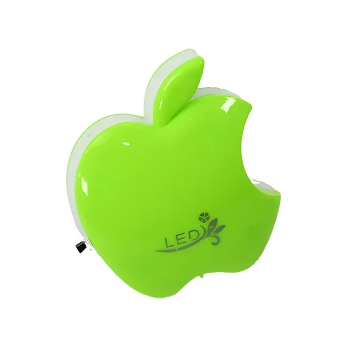 APPLE NIGHT LIGHT Night Light Comes With 3D Illusion Design Suitable For Drawing Room, Lobby, Energy-Saving, Light LED Decorative Night Light (1 Pc) - Bright Green