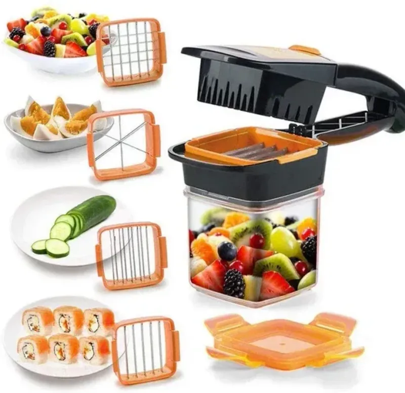 "Effortlessly Prep with Our 5-in-1 Vegetable Chopper - Slice, Dice, and More!"