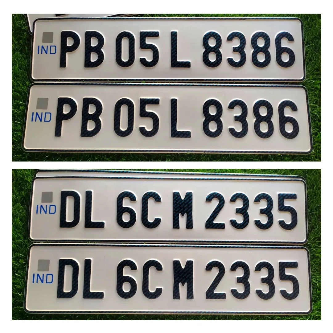 Car IND Number Plate - CAR, Front Side + Back Side