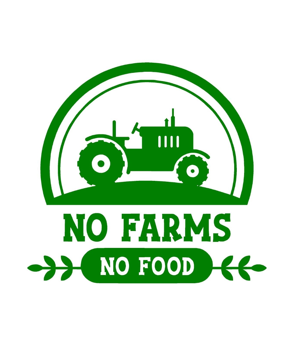 No Farms , No Food Stylish Creative Vinyl Radium Sticker - Between 35cm - 50cm, Orange