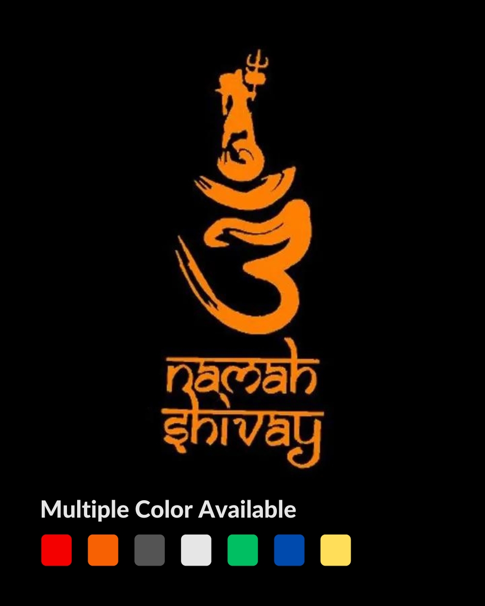 Om Namah Shivay Stylish Typrography Creative Vinyl Radium Sticker / Mahadev  - 35cm X 35cm, Yellow at Rs 219/piece | Mariahu| ID: 2851810200262