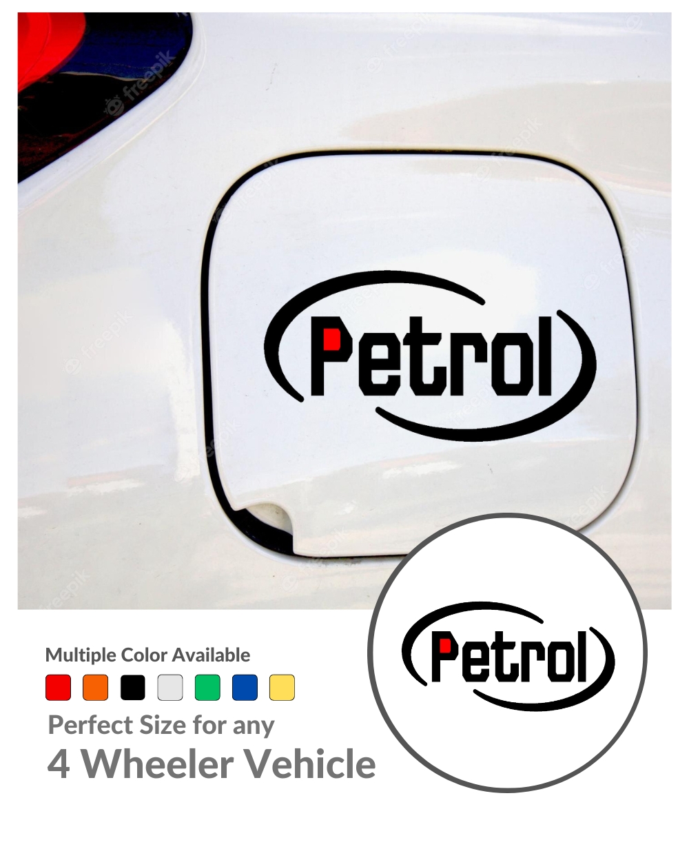 Buy indnone® Petrol Paip Car Stylish Sticker Online - White - Standard Size  - FirstHub