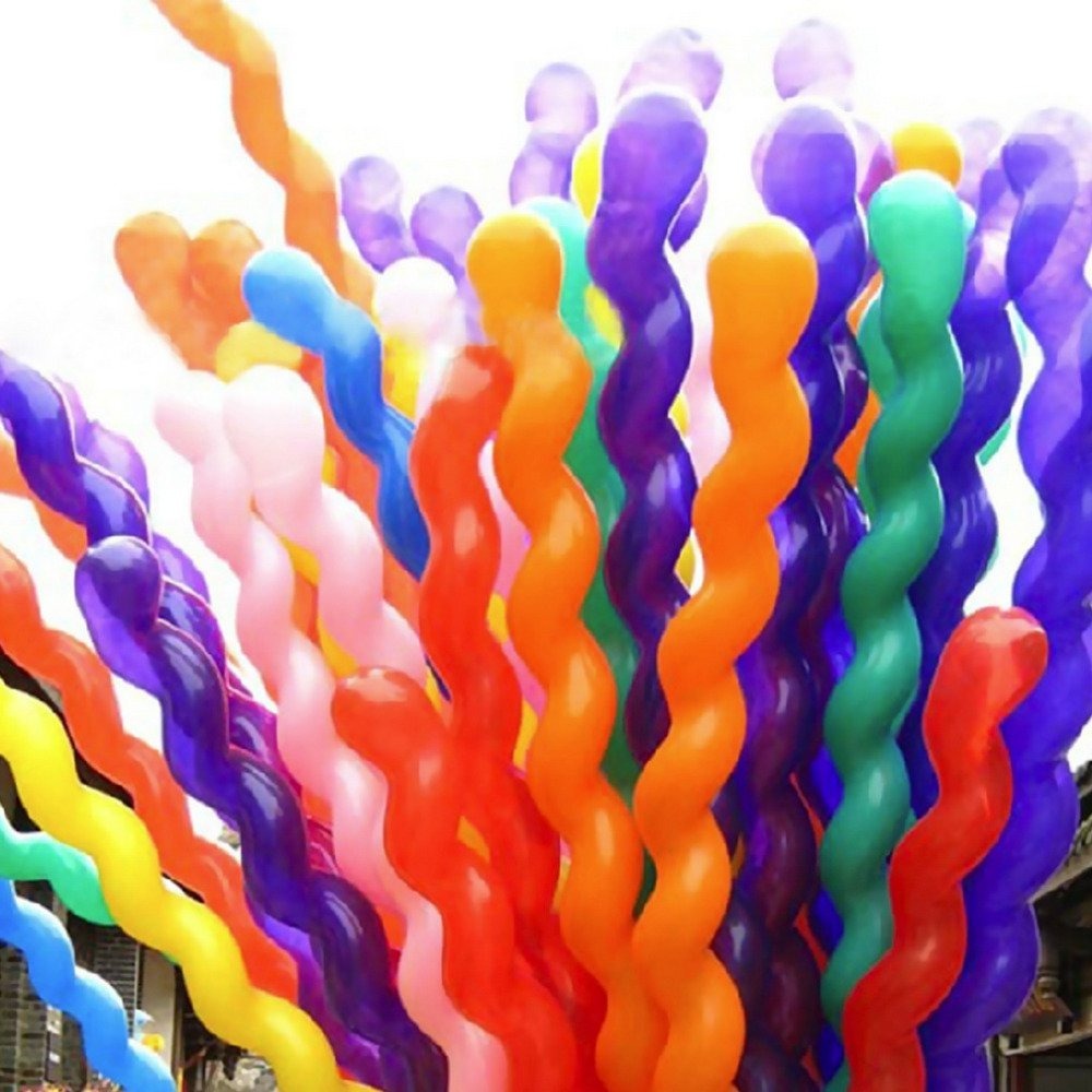 Party Mixed Spiral Latex Balloons Wedding Kids Birthday Party Decor, 100 Pieces - MULTI Colours