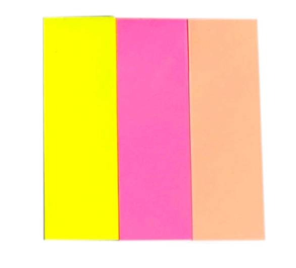 Neon Sticky Note Strips 100 Sheets [3 Colors]