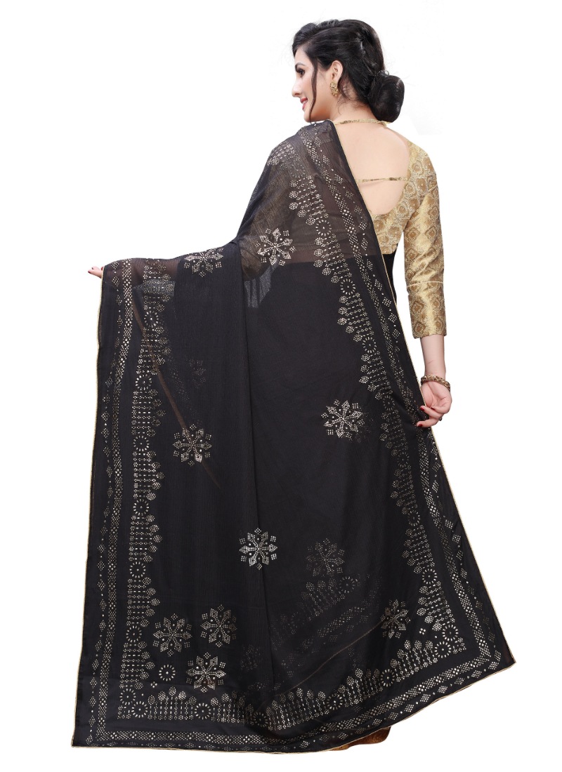 Buy OXI Solid/Plain Bollywood Lycra Blend Gold Sarees Online @ Best Price  In India | Flipkart.com