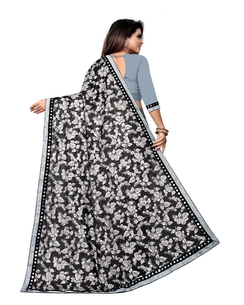 Buy Samah Printed, Geometric Print, Embellished Daily Wear Lycra Blend Blue  Sarees Online @ Best Price In India | Flipkart.com