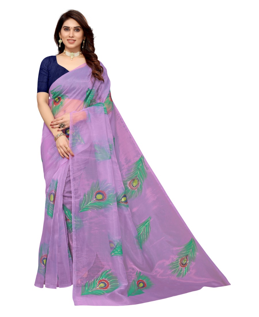 Teal Saree Printed - Buy Teal Saree Printed online in India