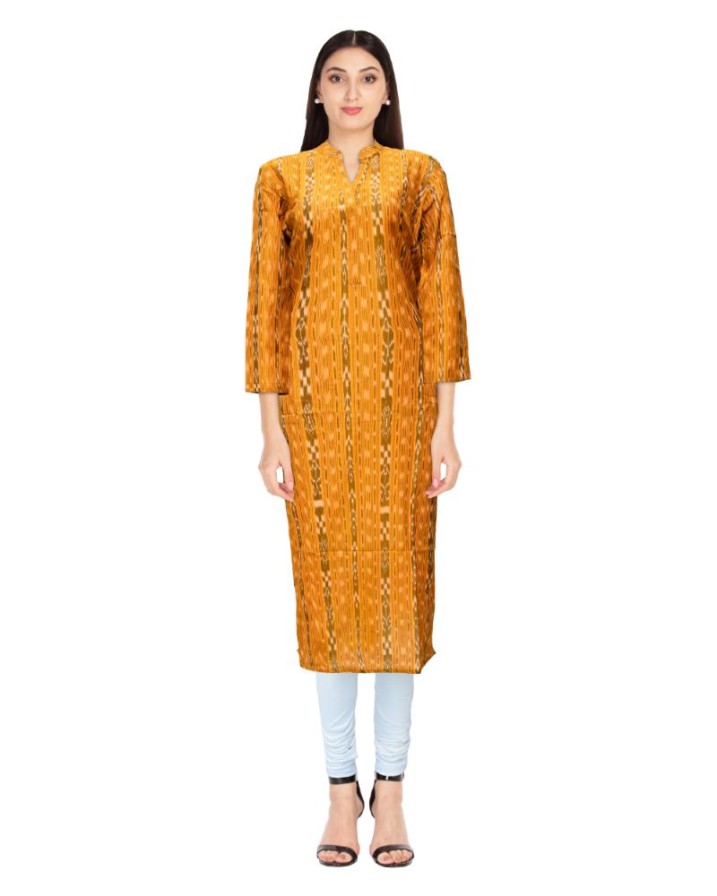 101074 Sambalpuri Handloom Cotton Kurti With Plazo Set