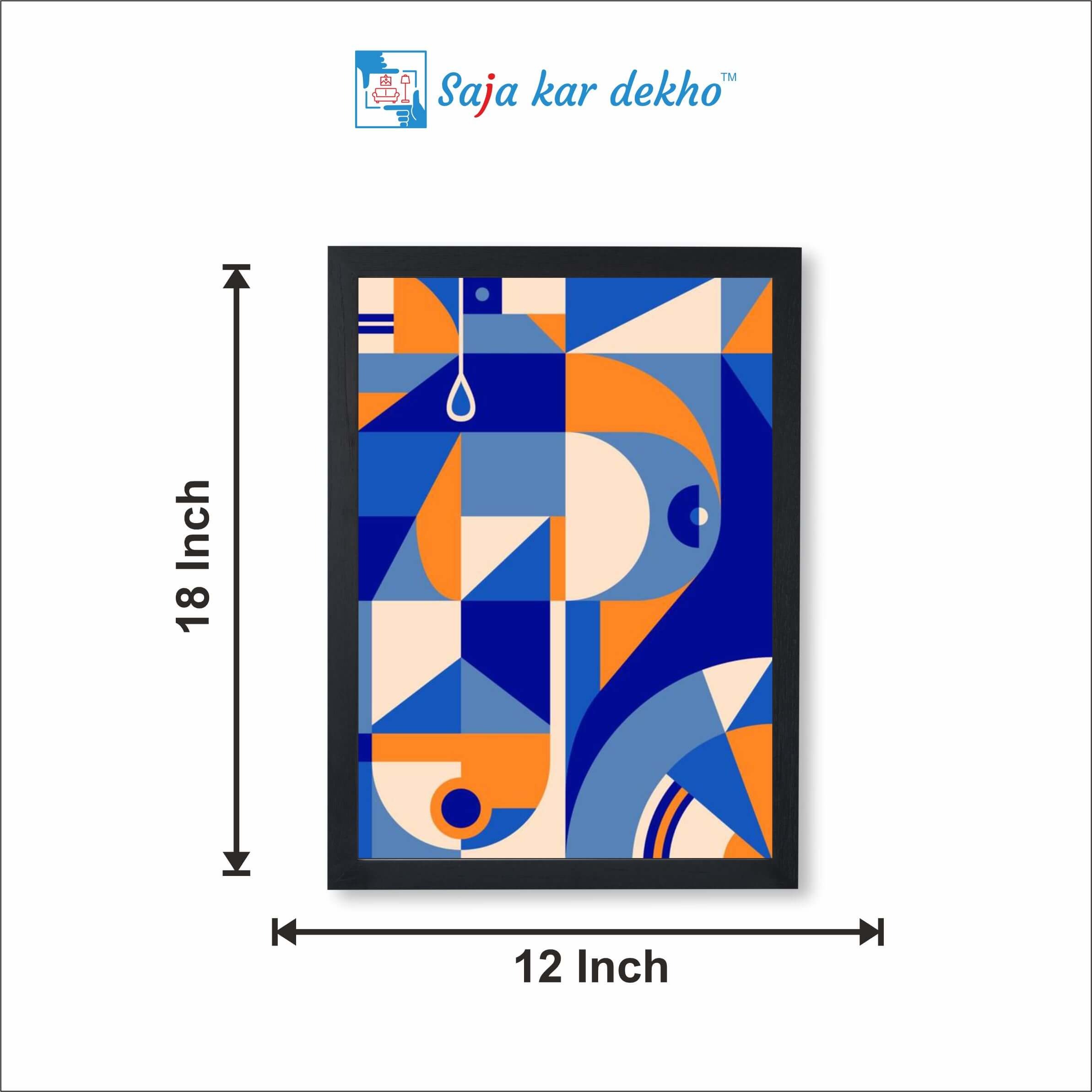 SAJA KAR DEKHO ABSTRACT, EXPRESSIONISM, DIGITALART High Quality Weather Resistant HD Wall Frame | 18 x 12 inch | - 18 X 12 inch