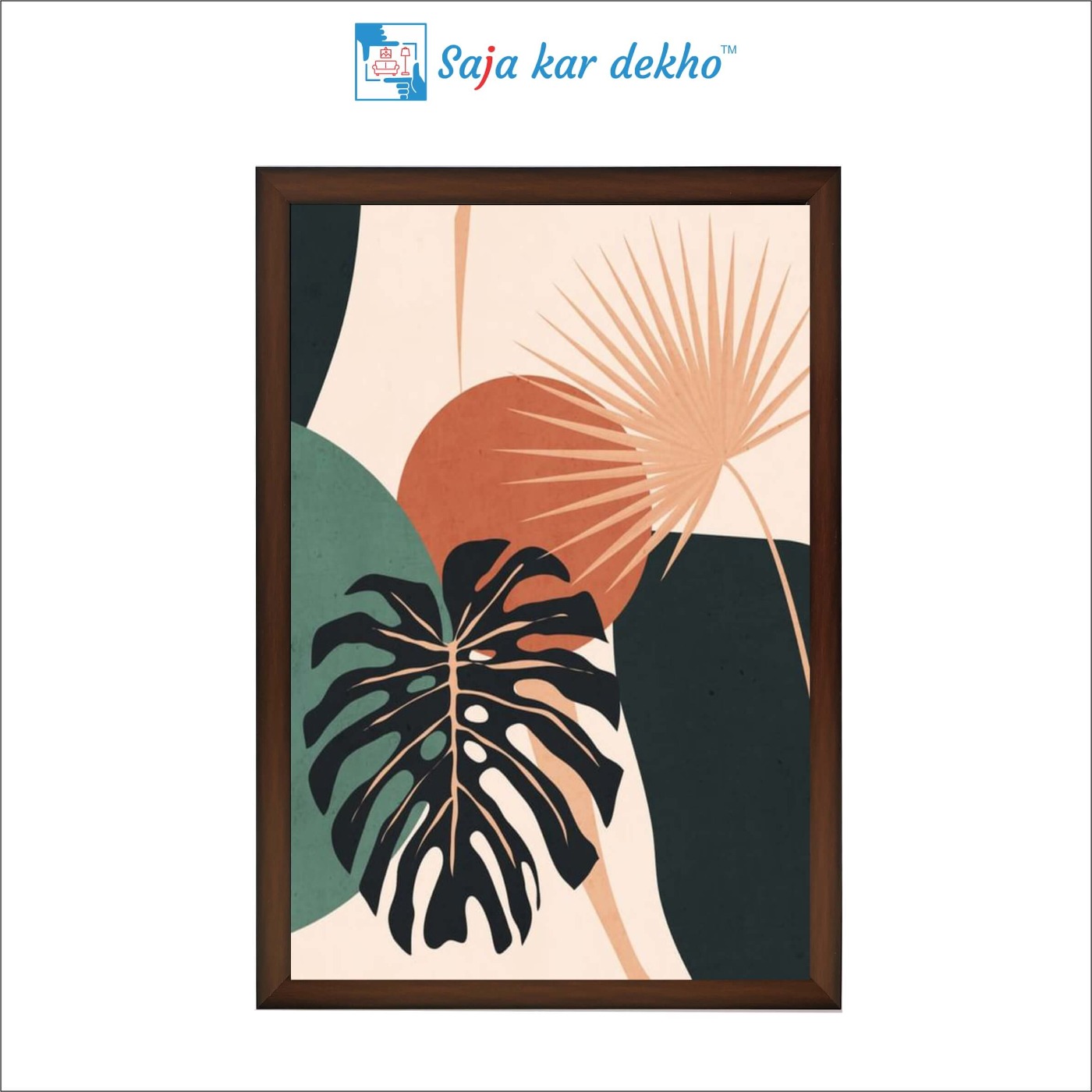 SAJA KAR DEKHO The Leaves With Sun High Quality Weather Resistant HD Wall Frame | 18 x 12 inch | - 18 X 12 inch