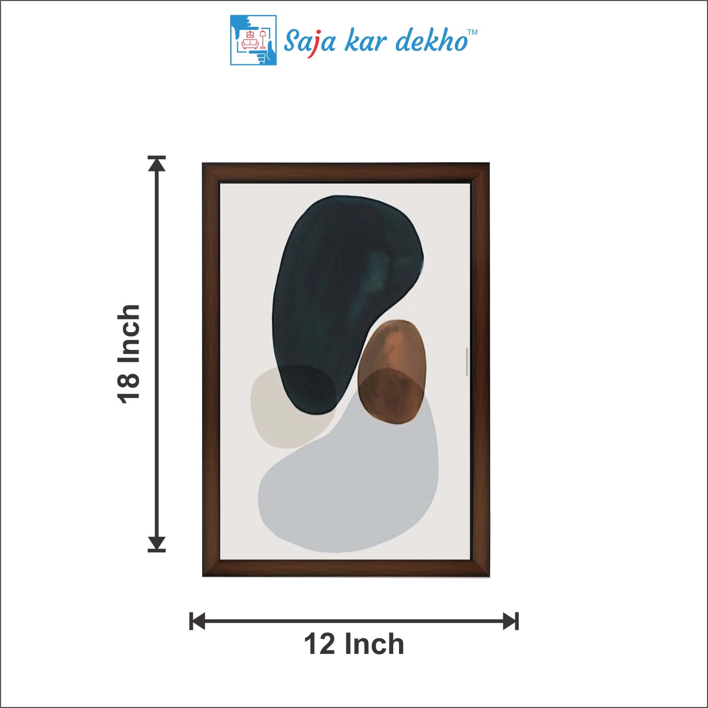 SAJA KAR DEKHO Stones High Quality Weather Resistant HD Wall Frame | 18 x 12 inch | - 18 X 12 inch