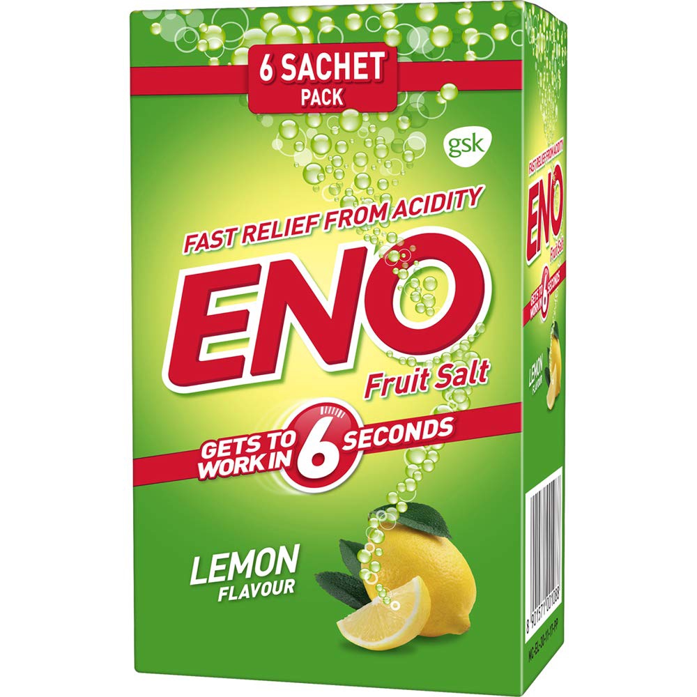 Eno Fruit Salt - Lemon, 30 g ( Pack of 6) - 30g (Pack 6), 30g, (Pack 6)