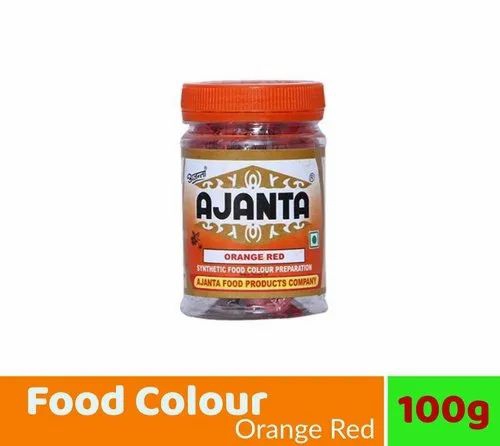 Ajanta Orange Red Food Color, Packaging Type: Plastic Jar ,Pack - 100g