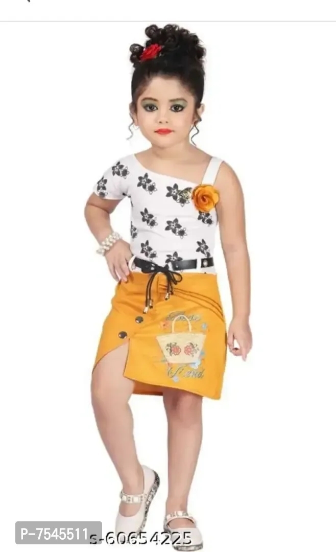 Stylish Girls Cotton Blend Dress  - 5-6 Years