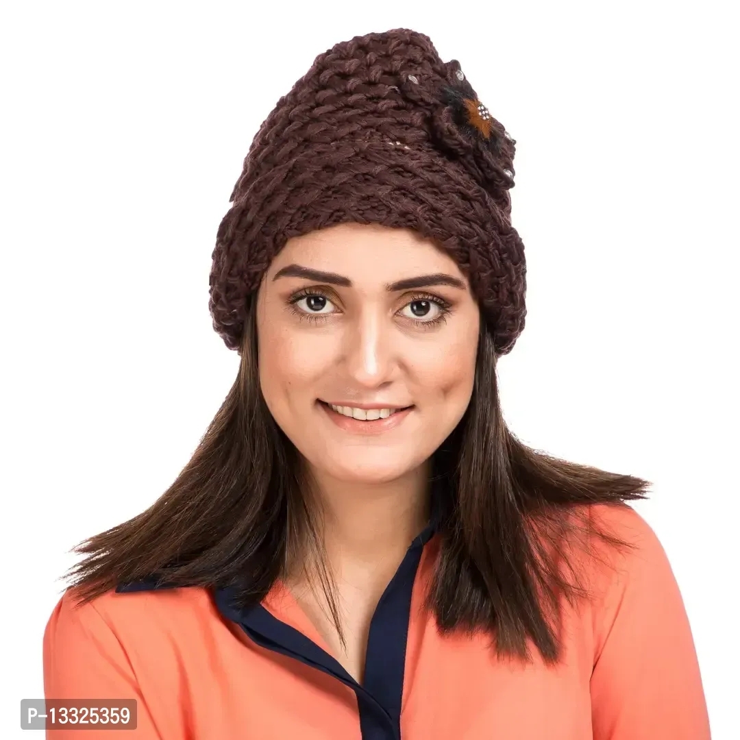 Height Woolen Women Winter Cap  - Carnaby Tan