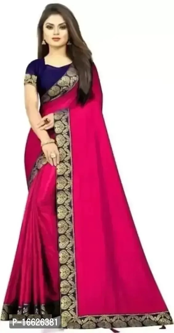 Lace Border Vichitra Silk Saree