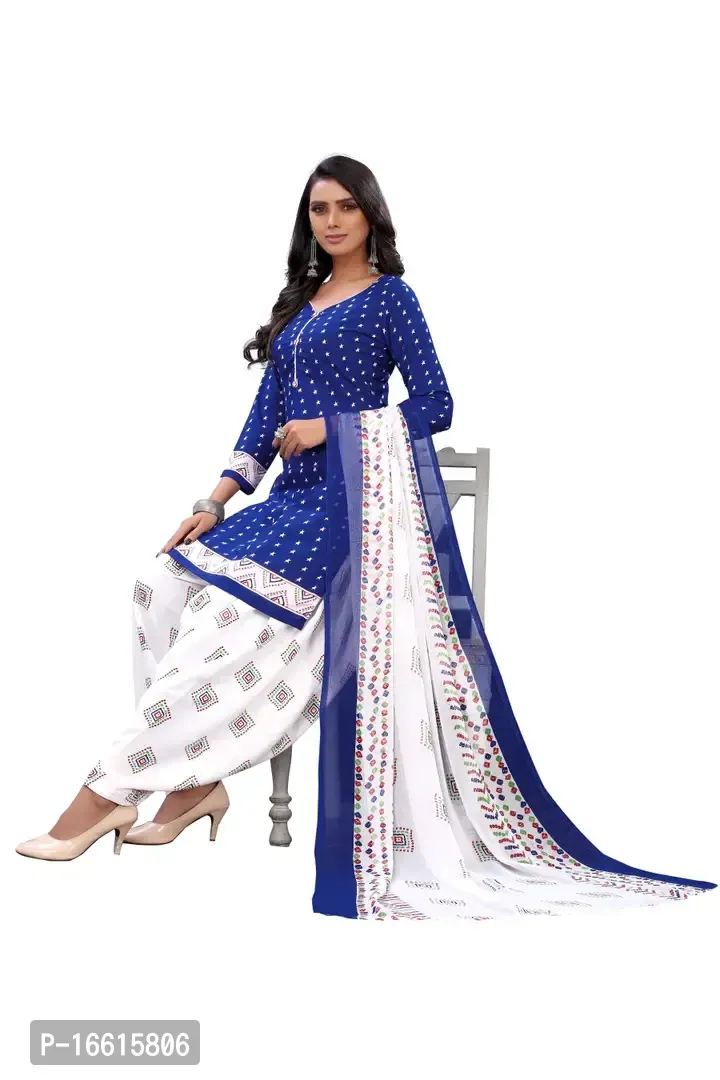 Classic Crepe Printed Dress Material With Dupatta For Women 