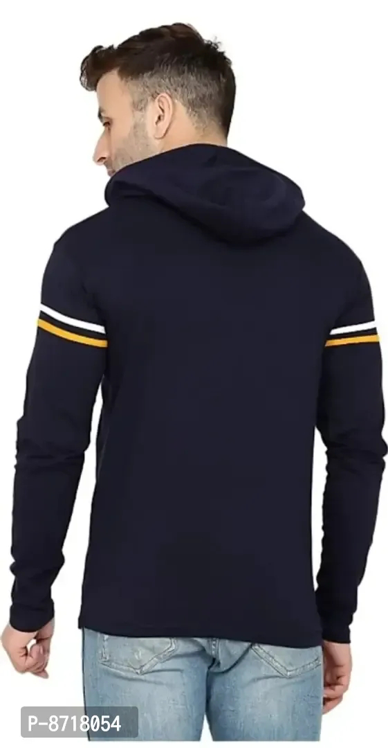 Stylish Fancy Cotton Blend Striped Hoodies For Men  - S