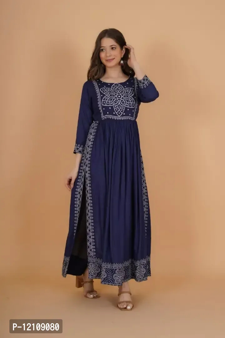 Stylish New Premium Collections Blue Rayon Kurta  - M