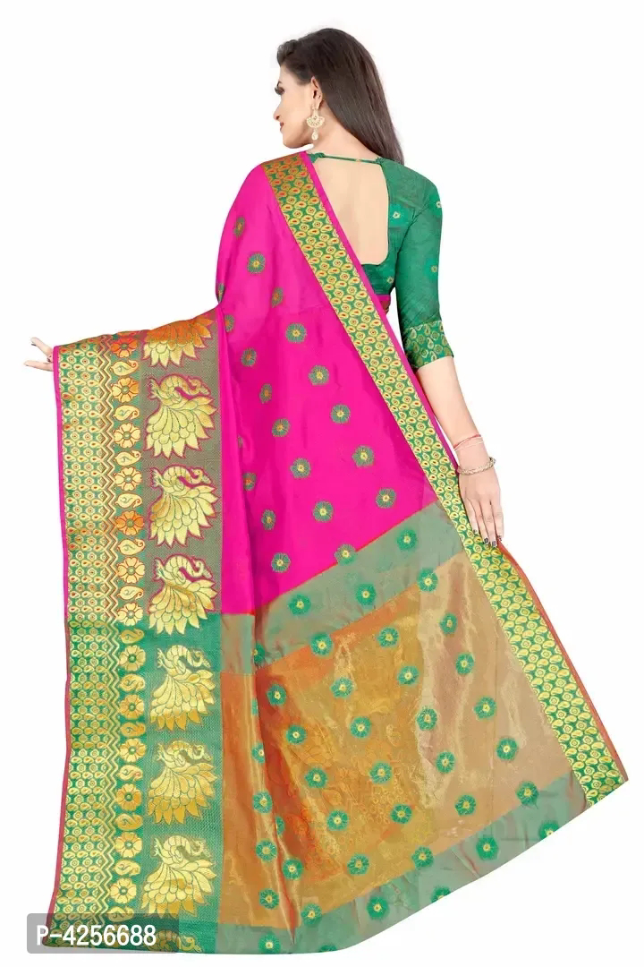 Self Design Banarasi Border Cotton Saree