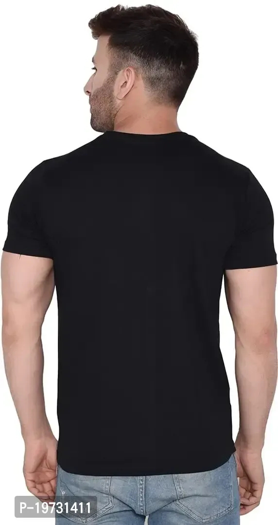 BET Branded Men's Roundneck Printed T-shirt (Small,Black) - S