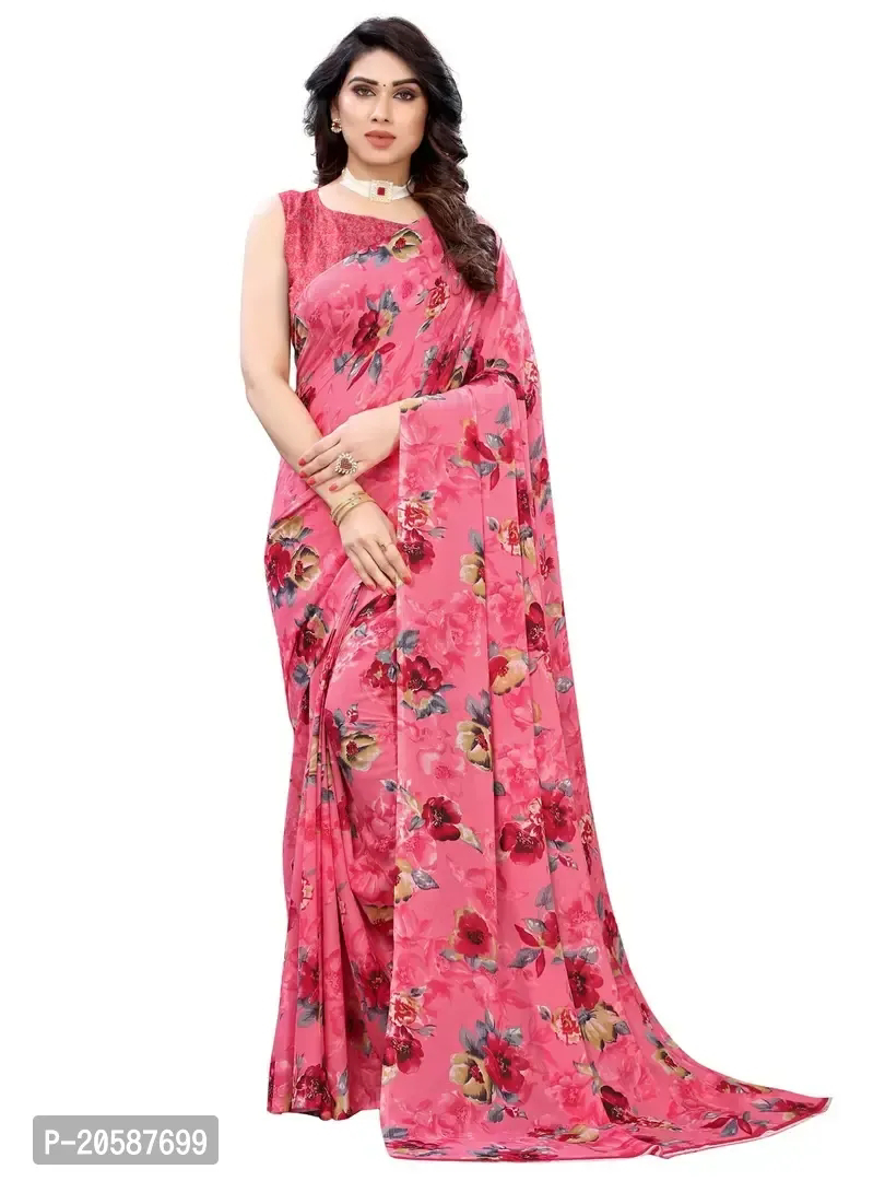 Women Printed Georgette Saree With Blouse Piece Pack Of 3