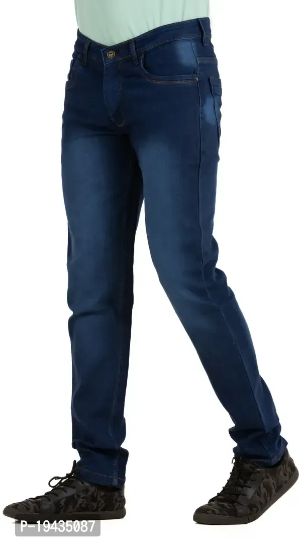 Stylish Denim Lycra Blend Mid -Rise Jeans For Men - 28