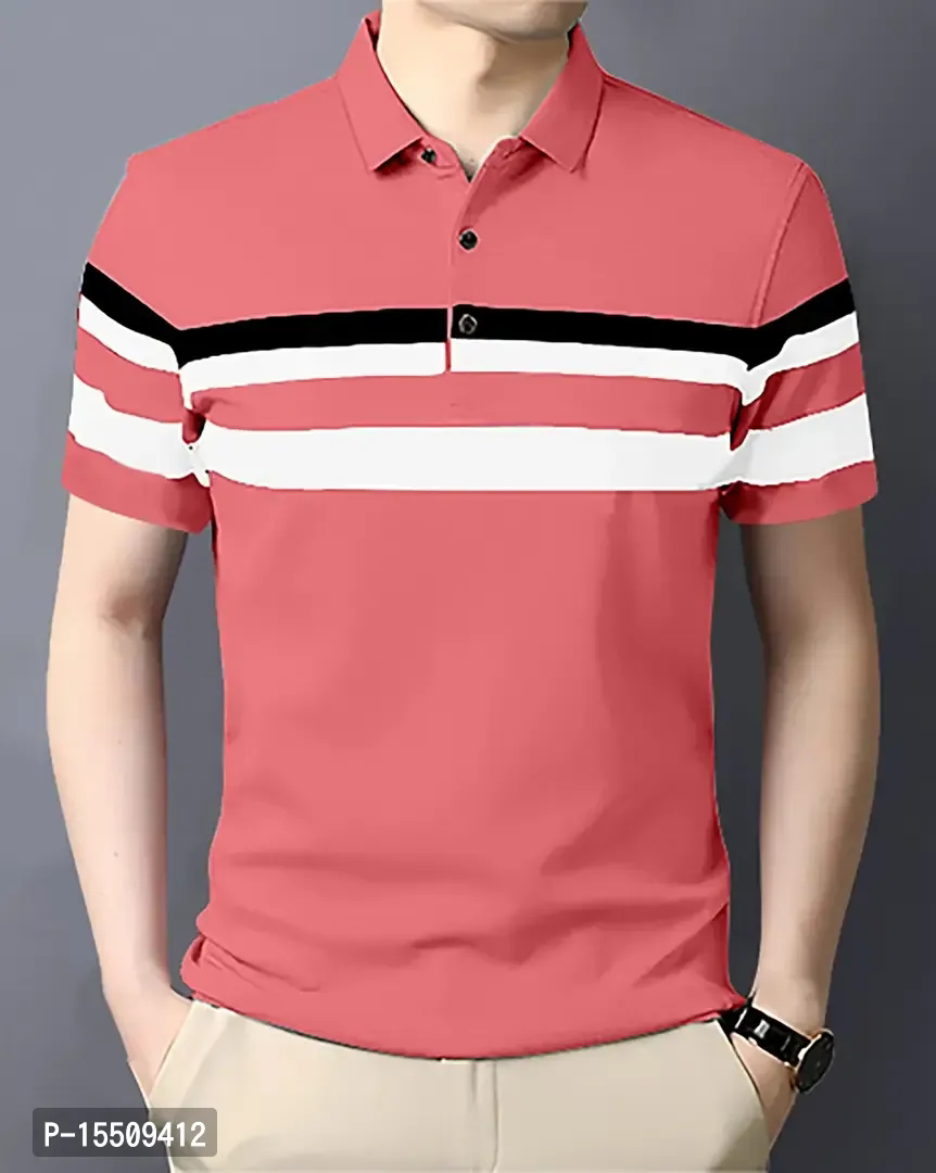 Reliable Multicoloured Cotton Blend Polos For Men  - L