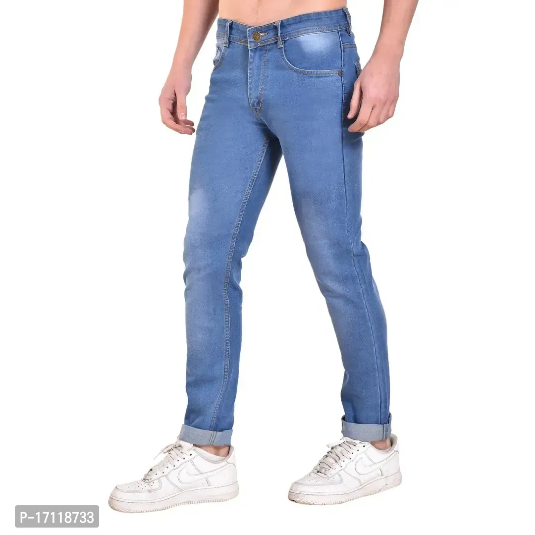 Classic Denim Solid Jeans For Men - 32
