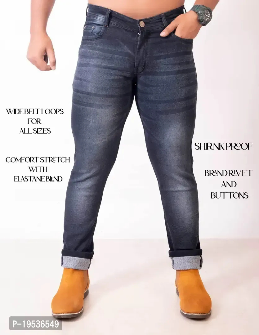 Stylish Men Denim Lycra Blend Jeans - 40