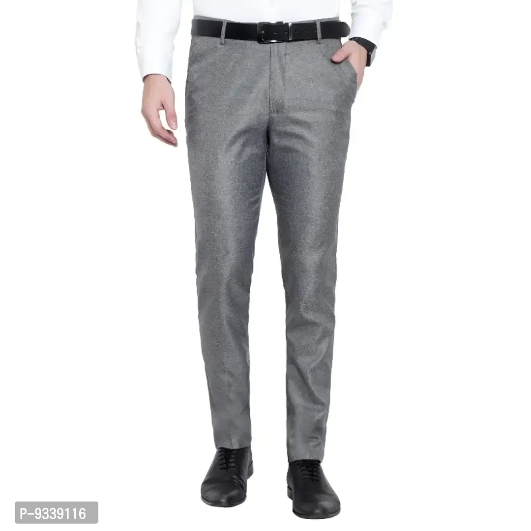 Classic Cotton Solid Formal Trousers For Men  - 34