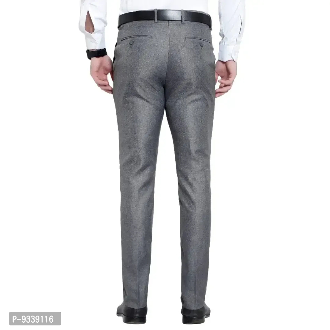 Classic Cotton Solid Formal Trousers For Men  - 34