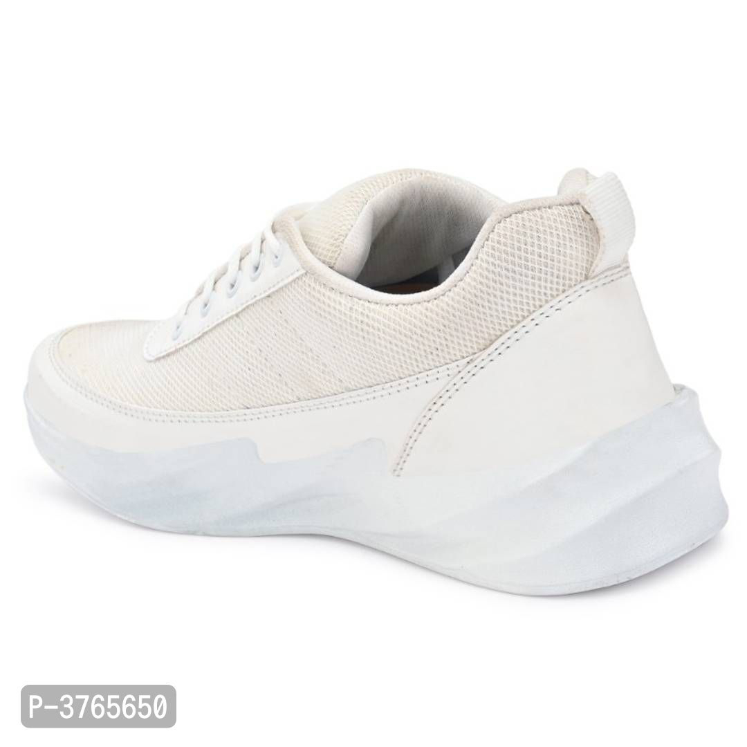 White Synthetic Sport Sneakers Shoes For Men's - UK10