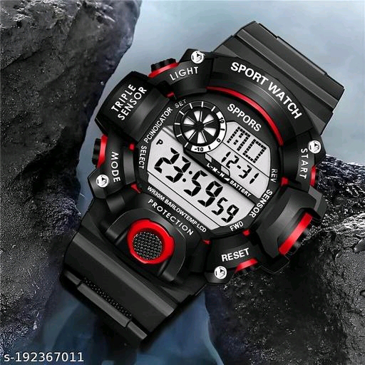 Red Multi Functional Automatic Multi Colored Army Strap Sports Watch 