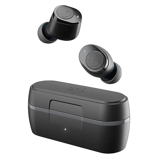 Skullcandy Jib (TWS) Bluetooth Truly Wireless in Ear Earbuds with 22 Hours Total Battery, IPX4 Sweat and Water Resistant, with mic, Noise-Isolating Fit, Call, Track and Volume Control - Black, 1 Year