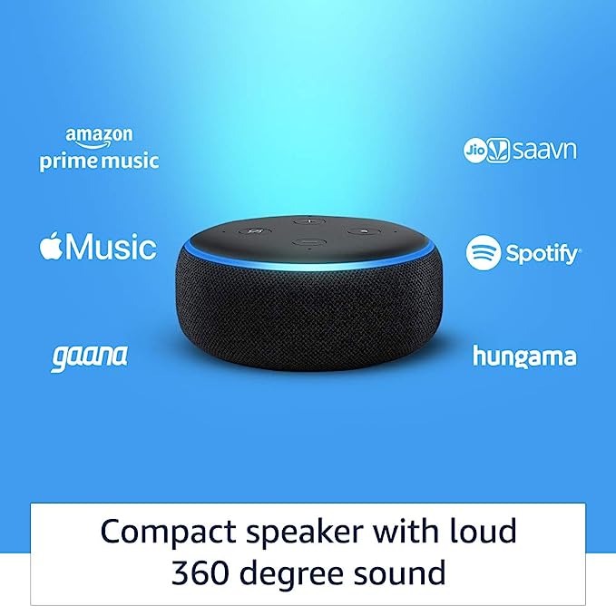 Echo Dot (3rd Gen) - Smart speaker with Alexa (Black) - Black