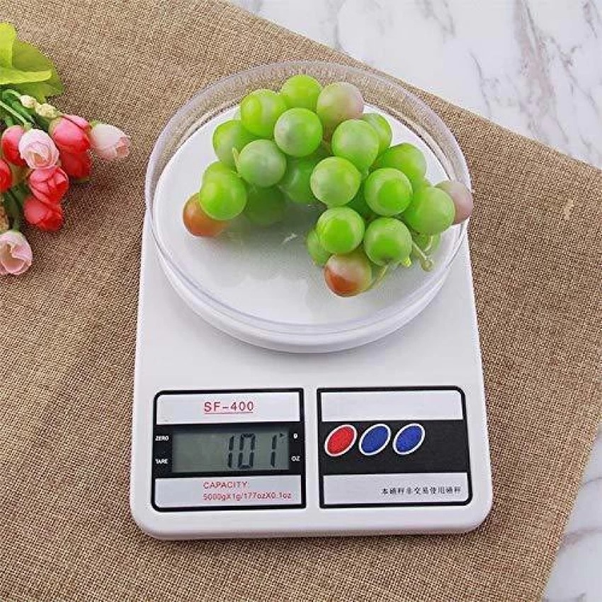 Multipurpose Portable Electronic Digital Weighing Scale Weight Machine (10 Kg - with Back Light), White, Small - White