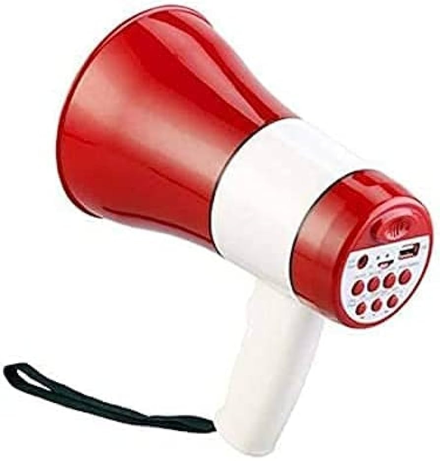 75 Watts Handheld Dynamic Megaphone Outdoor, Indoor PA System Talk/Record/Play/Music/Siren - Red