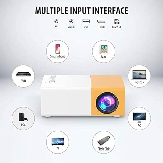 Portable Mini Home Theater LED Projector with Remote Controller, 3500 lm LED Corded Projector UC500 Support HDMI, AV, SD, USB Interfaces Projector (PR-01) - Multi