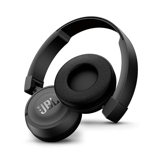 JBL T450BT by Harman Extra Bass Wireless On-Ear Headphones with Mic - Black