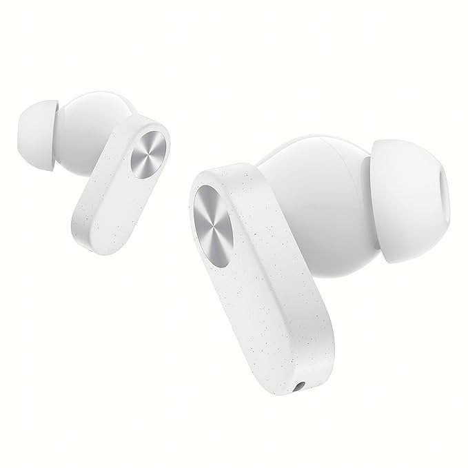 OnePlus Nord Buds 2 TWS in Ear Earbuds with Mic, Upto 25dB ANC 12.4mm Dynamic Titanium Drivers, Playback:Upto 36hr case, 4-Mic Design, IP55 Rating, Fast Charging - White