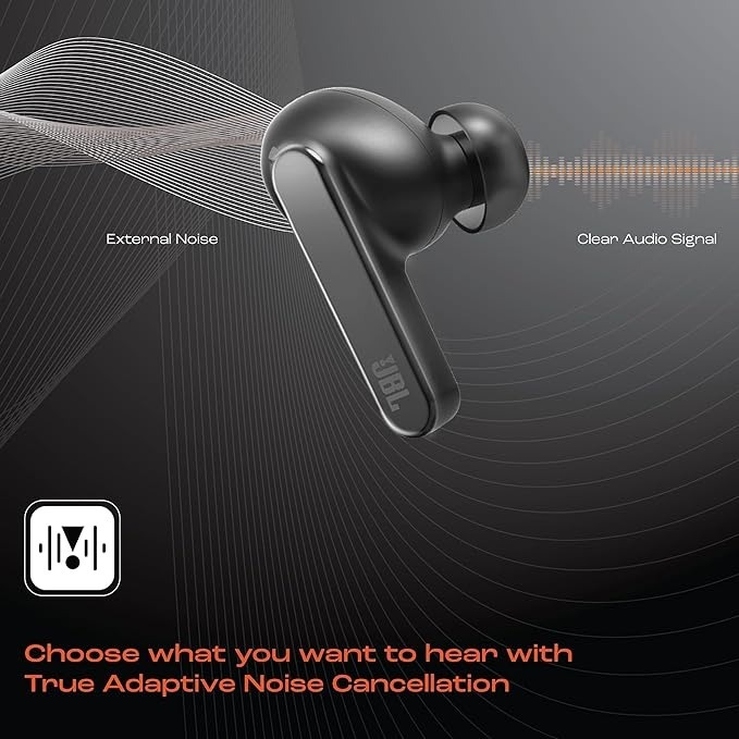 JBL Live Pro 2 Premium in Ear Wireless TWS Earbuds, ANC Earbuds, 40Hr Playtime, Dual Connect, Customized Bass with Headphones App, 6 Mics for Clear Calls, Wireless Charging, Alexa Built-in - Black