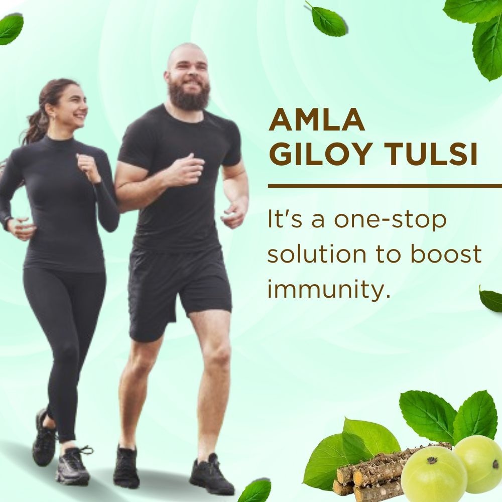 Naturrel NATURREL Amla, Giloy & Tulsi (3-in-1) Juice - 1L | Immunity Booster | Rich in Vitamin C | Ayurvedic Detox | 100% Pure & Natural Juice | Pack of 1 - 1 Litre (Pack Of 1), 24 Months