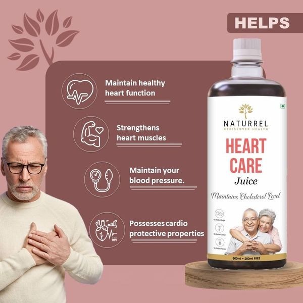 Naturrel Heart Care Juice for Healthy & Stronger Heart | Aids Heart Health & Strengthens Muscles | Maintains Blood Pressure | Control Cholesterol Level | 2L - Pack of 2 - 2 Litre (Pack Of 2)