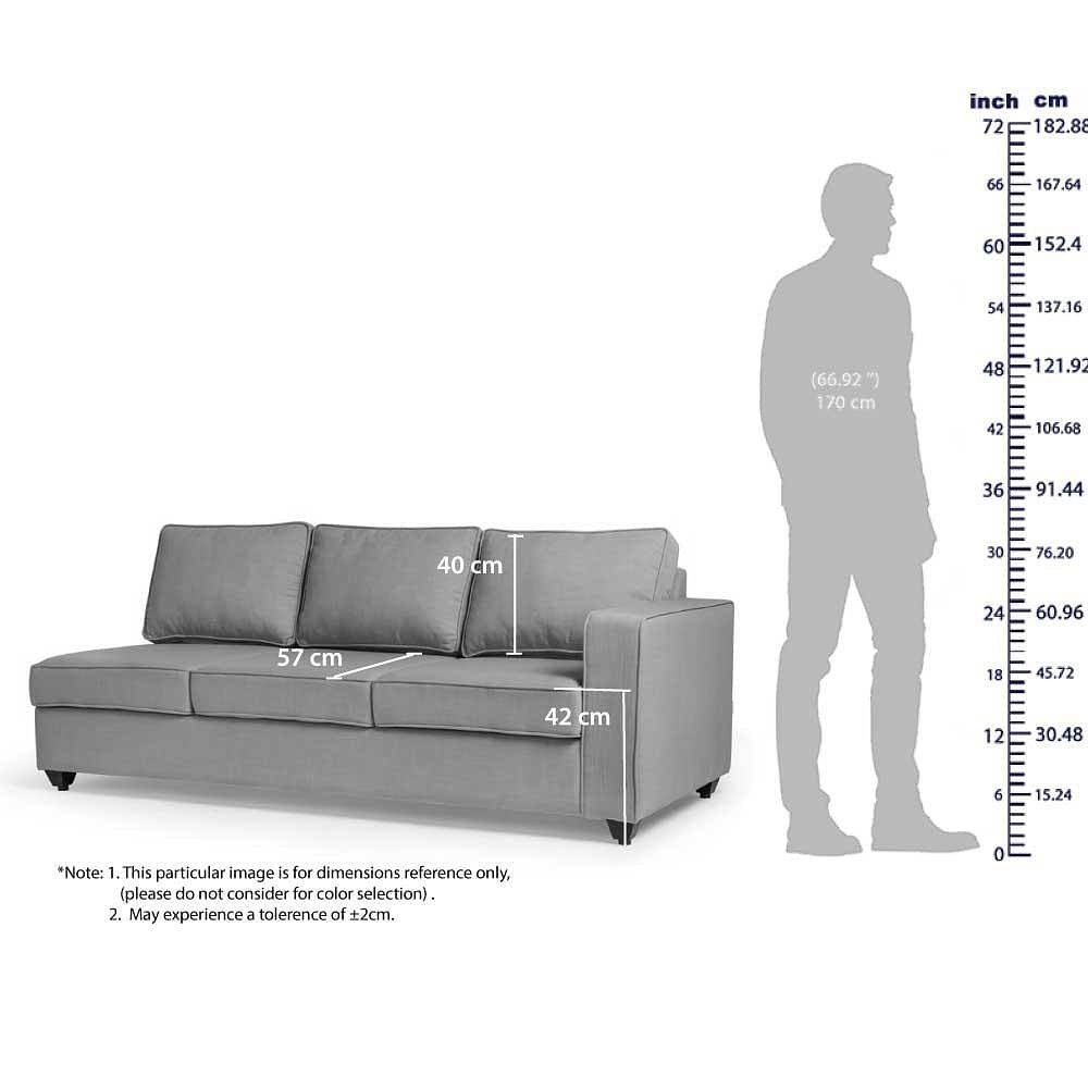 Werfo Napper L Shape Sofa Set (3 Seater + Right Aligned Chaise) Sectional, Without Storage, Set (3 Seater + Right Aligned Chaise), Thundercloud