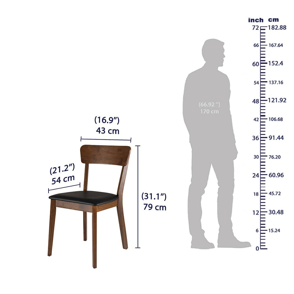 Werfo Curcuma 4-seater solid wood dining set with Walnut Finish