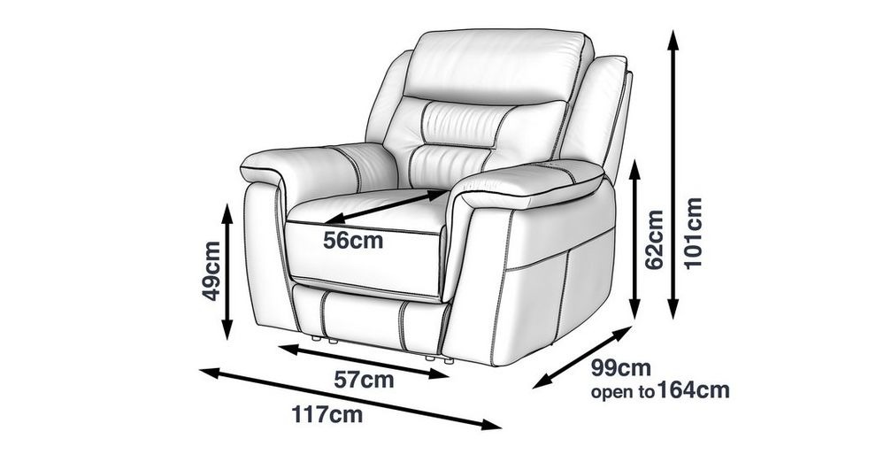 Werfo Winston Leatherette 1 Seater Recliner Sofa