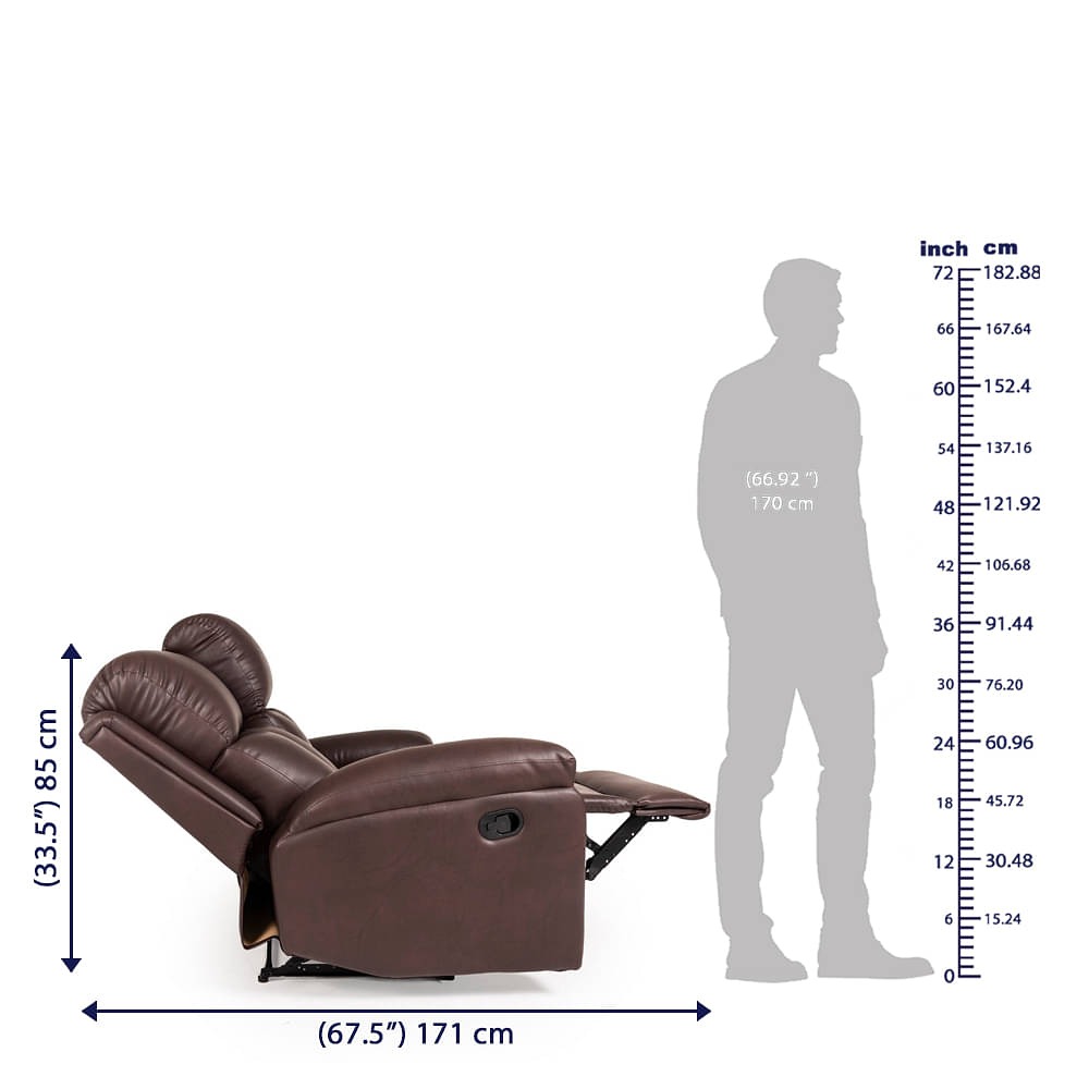 werfo Mojo 2 seater manual Recliner dark brown