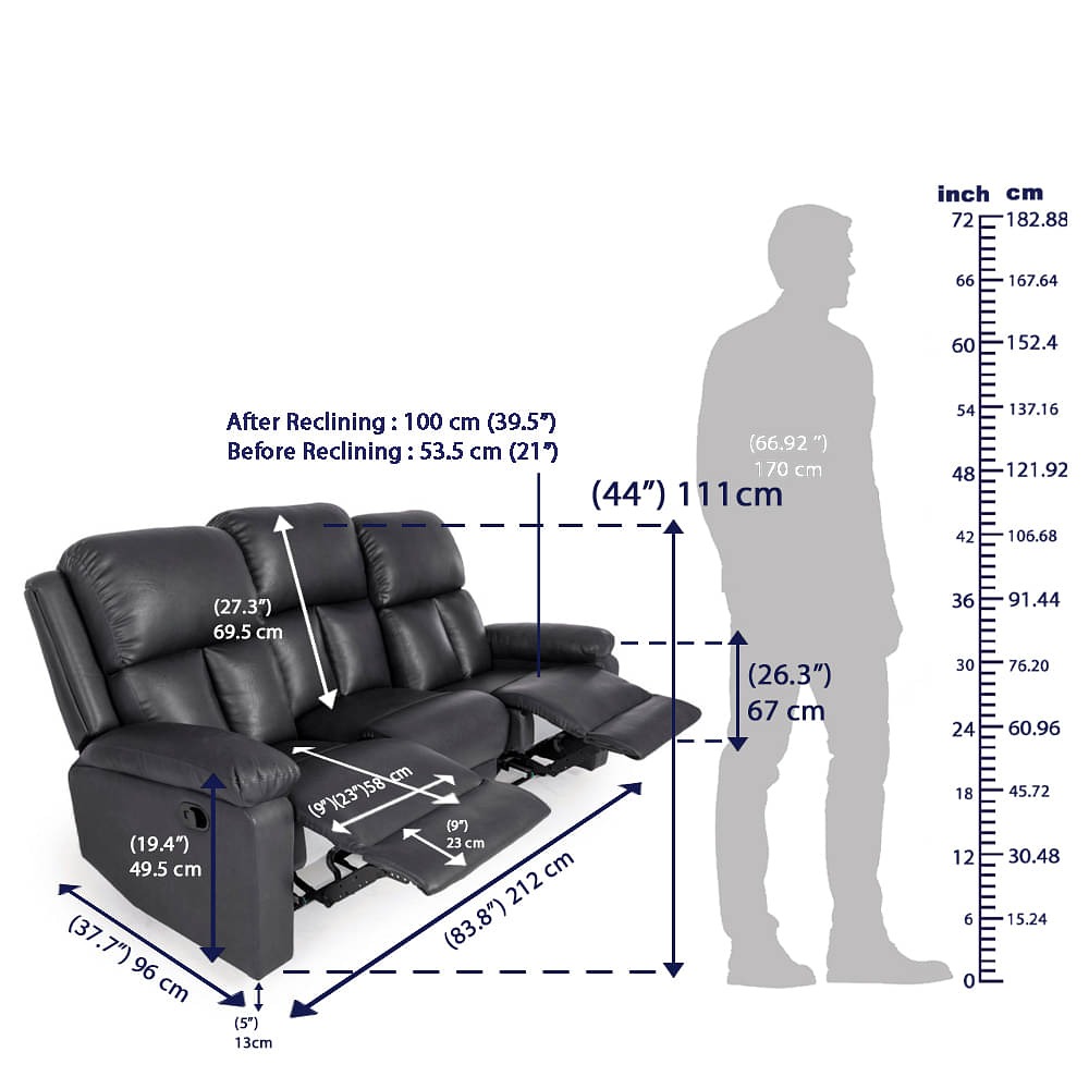 werfo Mojo 3 seater Manual recliner