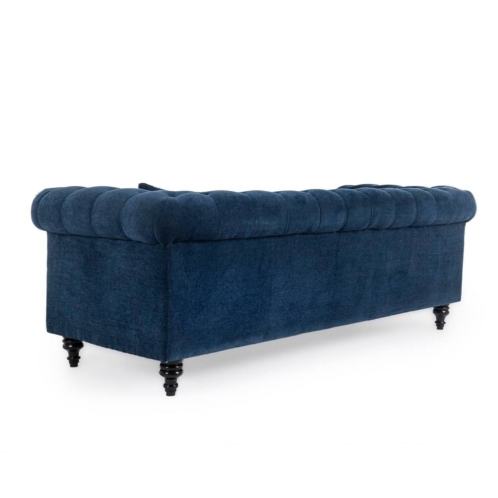 Werfo Chester Three Seater Cobalt Blue - 84 x 34 x 29.3 inches